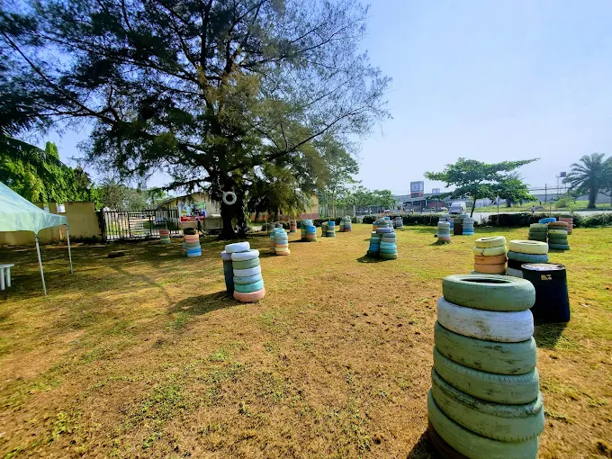 The playground of the Mirakon Paintball Arena in Calabar.