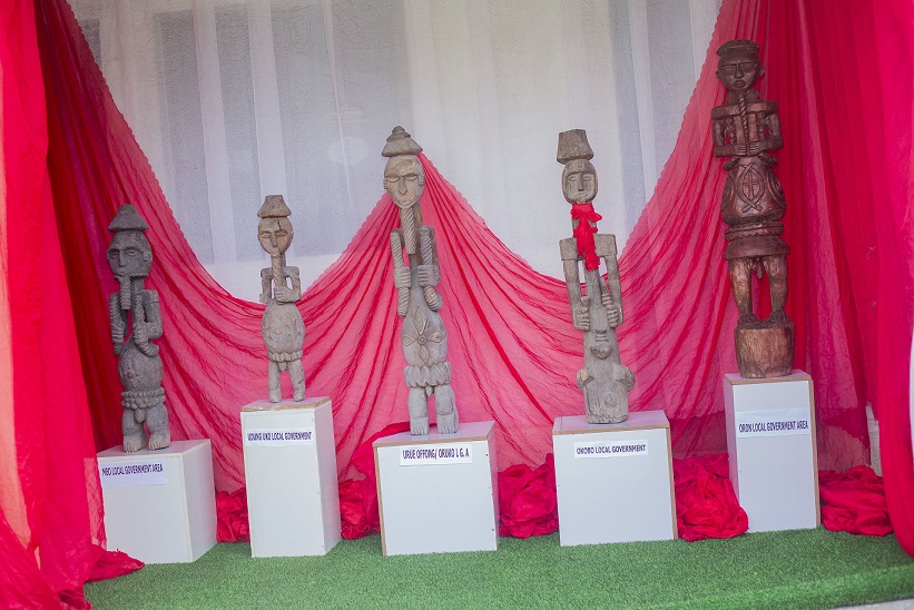 Ekpu Oro ancient ancestral antiquity on display at the National Museum Uyo.