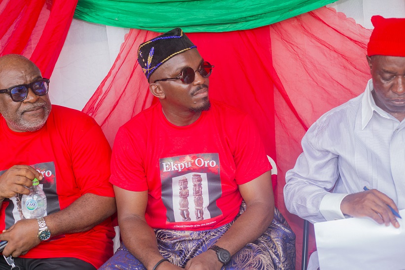 The President of the National Museum Society, John Amanam sitting with dignitaries during the International Museum Day 2026 celebration at the National Museum Uyo.