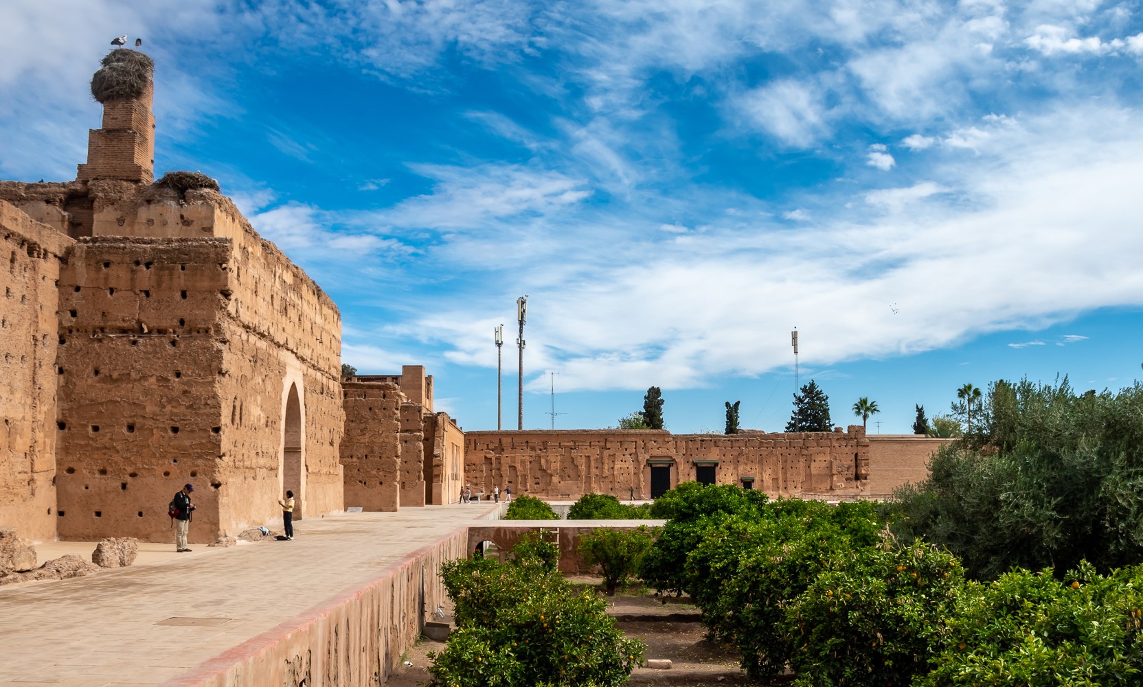Entrance view of the El Badi Palace in Marrakesh