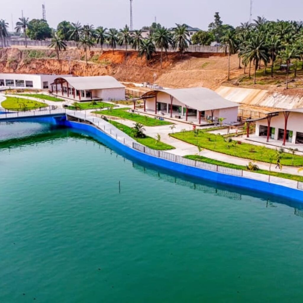 Artificial lake at Arise Palm Resort