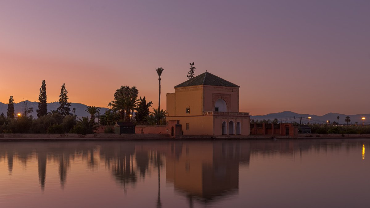 Aerial view of Menara Garden in Marrakech