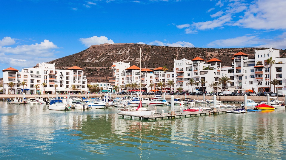 Boats at the Marina Harbour in Agadir, Morocco.