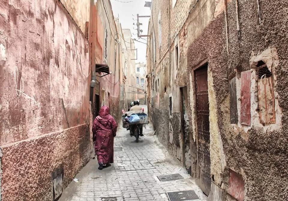 An alleyway in the Mellah Jewish Quarter in Marrakech