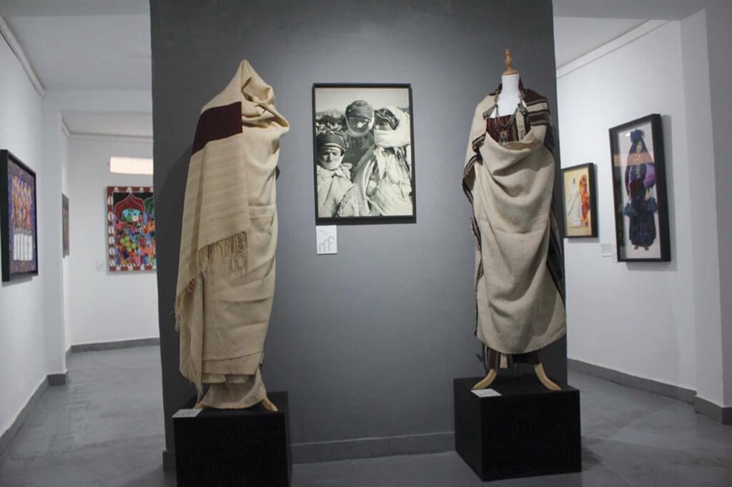 A collection of artworks at the Women's Museum of Marrakech (Musée de la Femme)