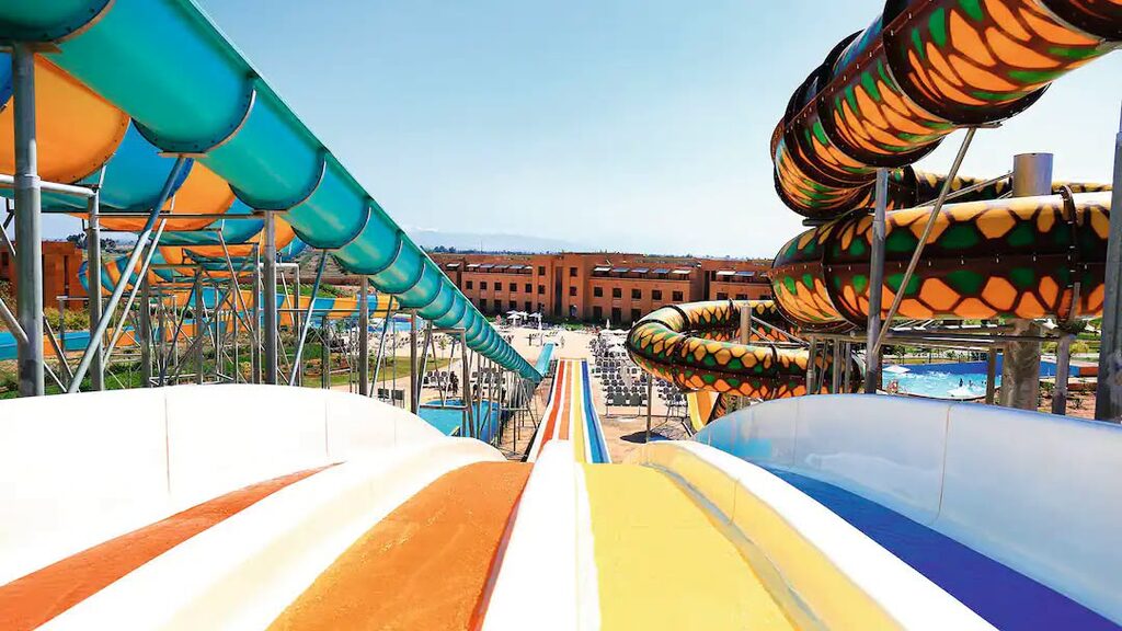Drop water slides at Aqua Mirage Club & Water Parc Marrakech