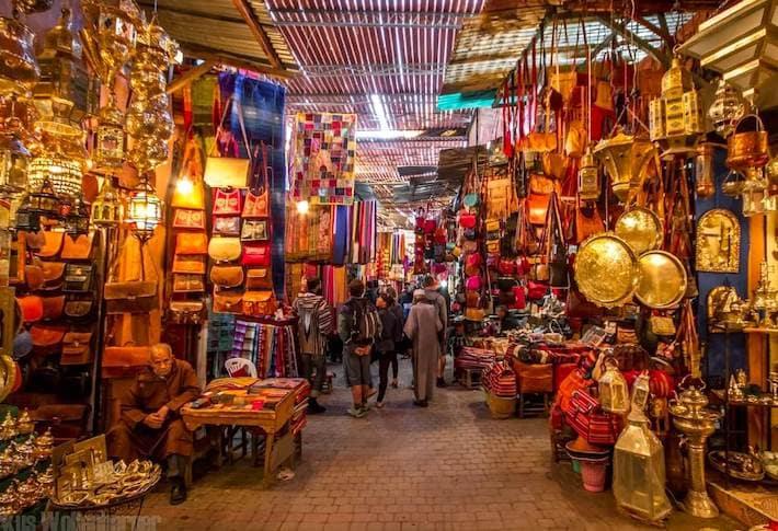 Goods displayed in one of the Souks of Marrakech