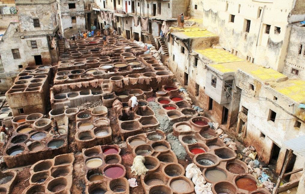The Chouara Tannery in Fes, Morocco.